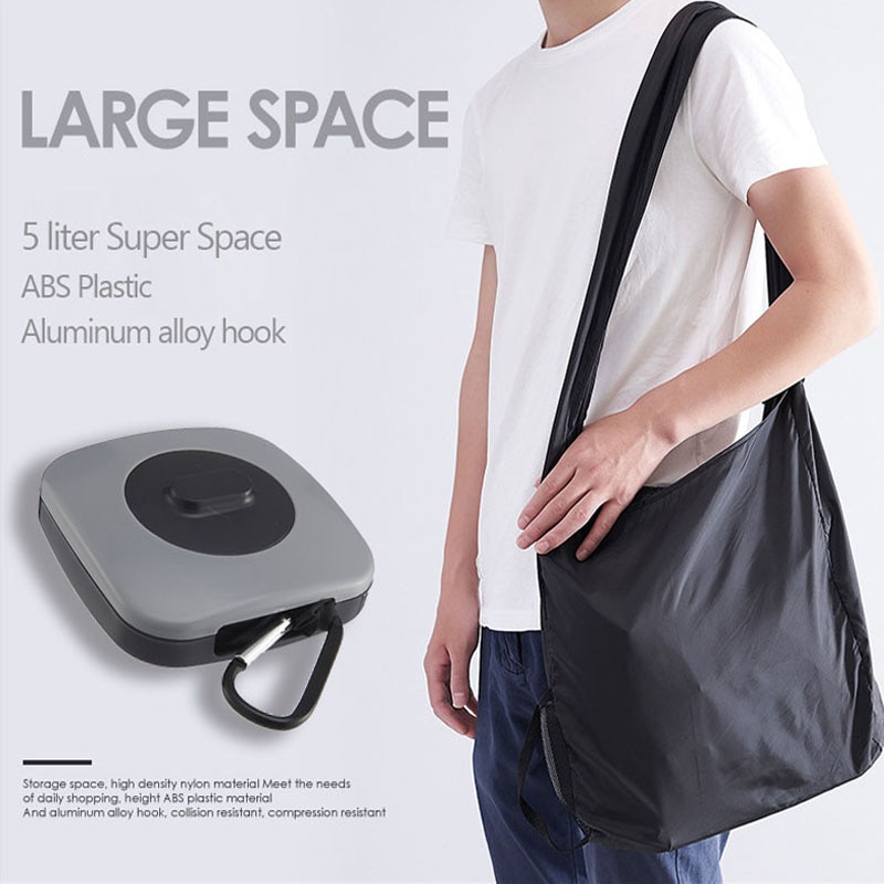Bolsa plegable, bolsa de hombro para supermercado, bolsas de compras, bolsas de viaje plegables, reutilizables, bolsa de almacenamiento multifuncional para exteriores