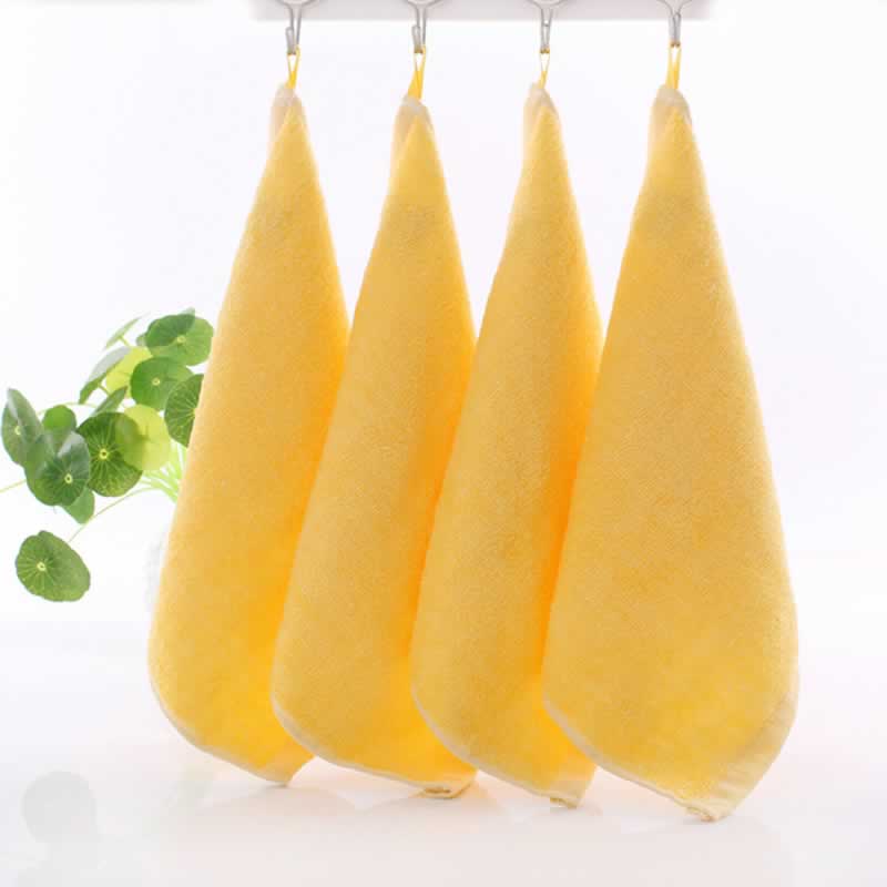 1 pçs 25*25cm cor sólida fibra de bambu macio infantil bebê crianças rosto toalha de algodão cabelo mão toalhas de banho trapos toalhas de toalha de mão: YELLOW