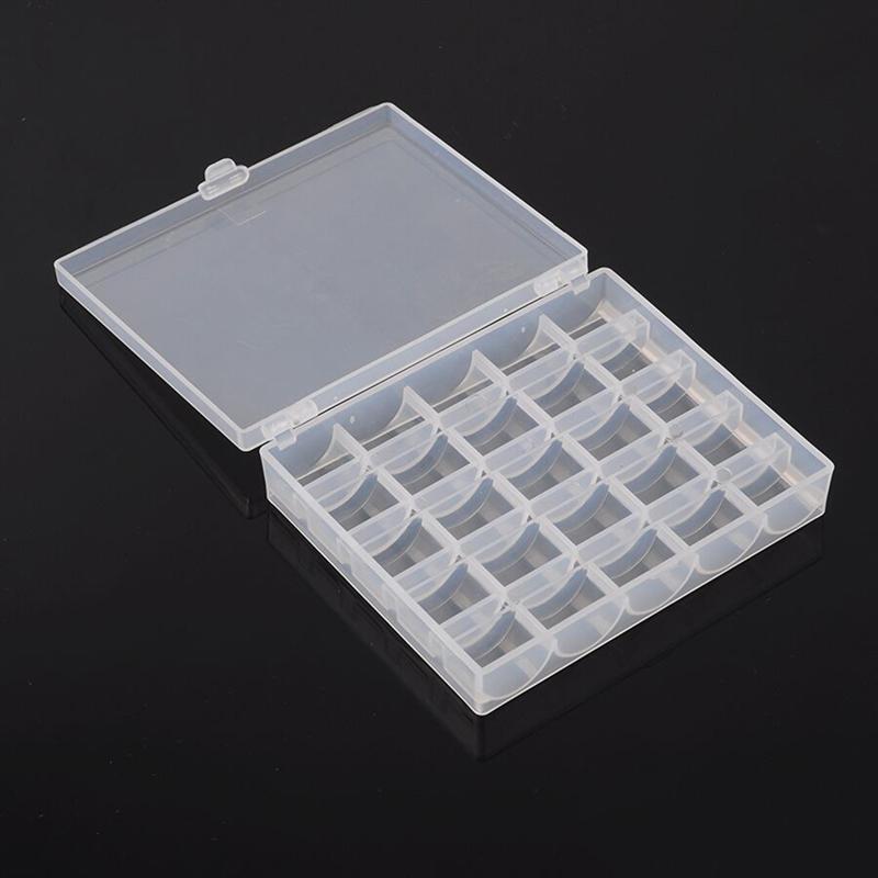 Naaispoelen Opbergdoos, 4 Stuks, 25/36 Mesh, Plastic, Transparant, Lege Spoeldoos voor Naaimachine Accessoires