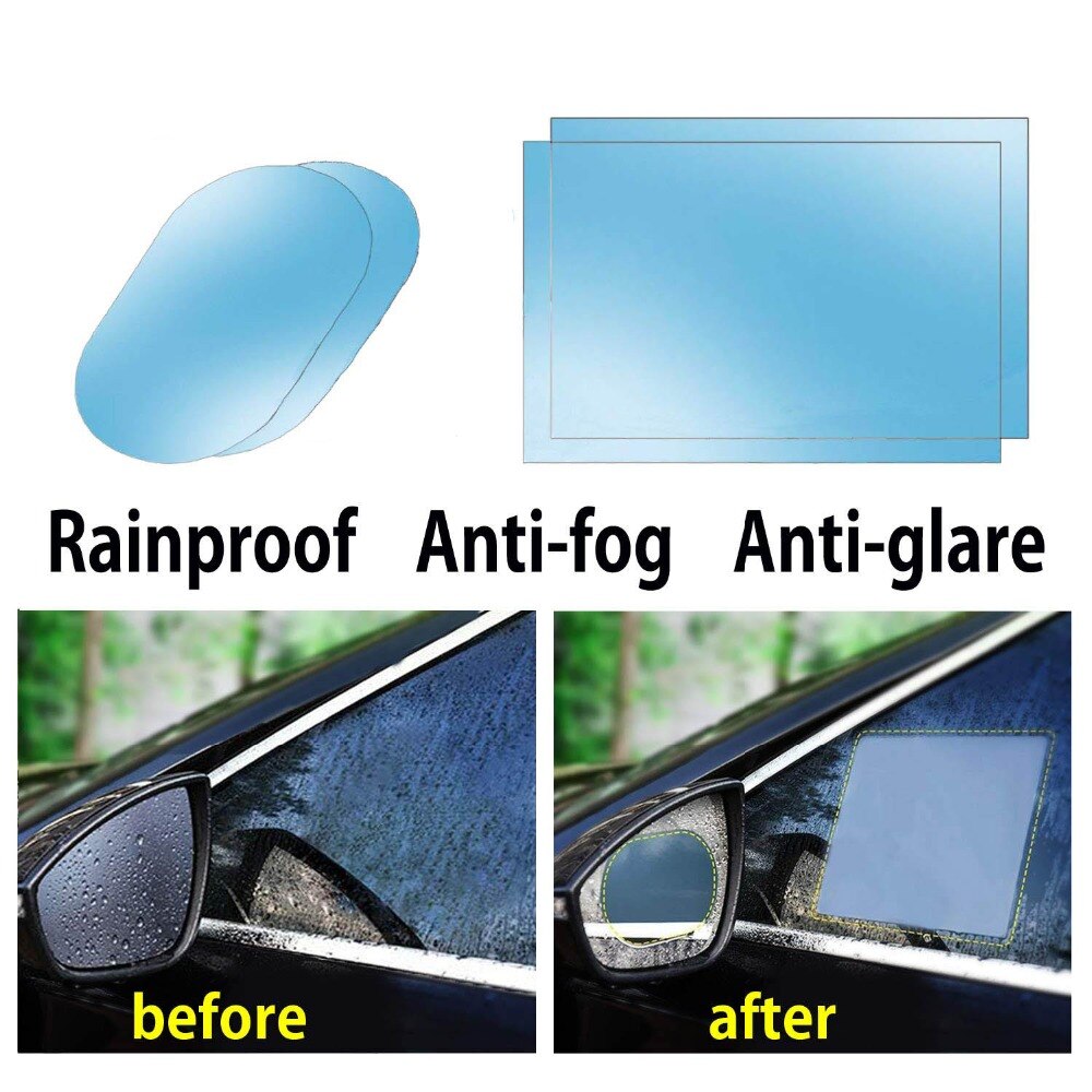 2/4 stk bil bakspejl beskyttende film vandtæt anti tåge regntæt sidevindue film klar beskyttelses klistermærke 175 x 200mm