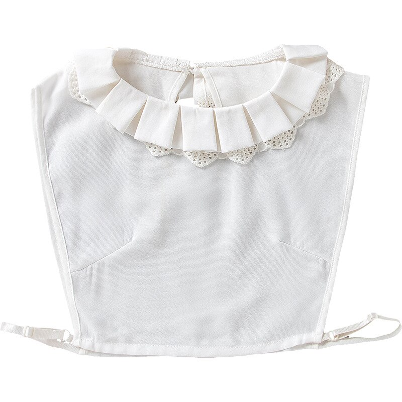 Chiffon Witte Vrouwen Nep Kraag Effen Kleur Afneembare Valse Kragen Revers Half Shirt Blouse Top Jurk Kleren Decoratieve: Default Title