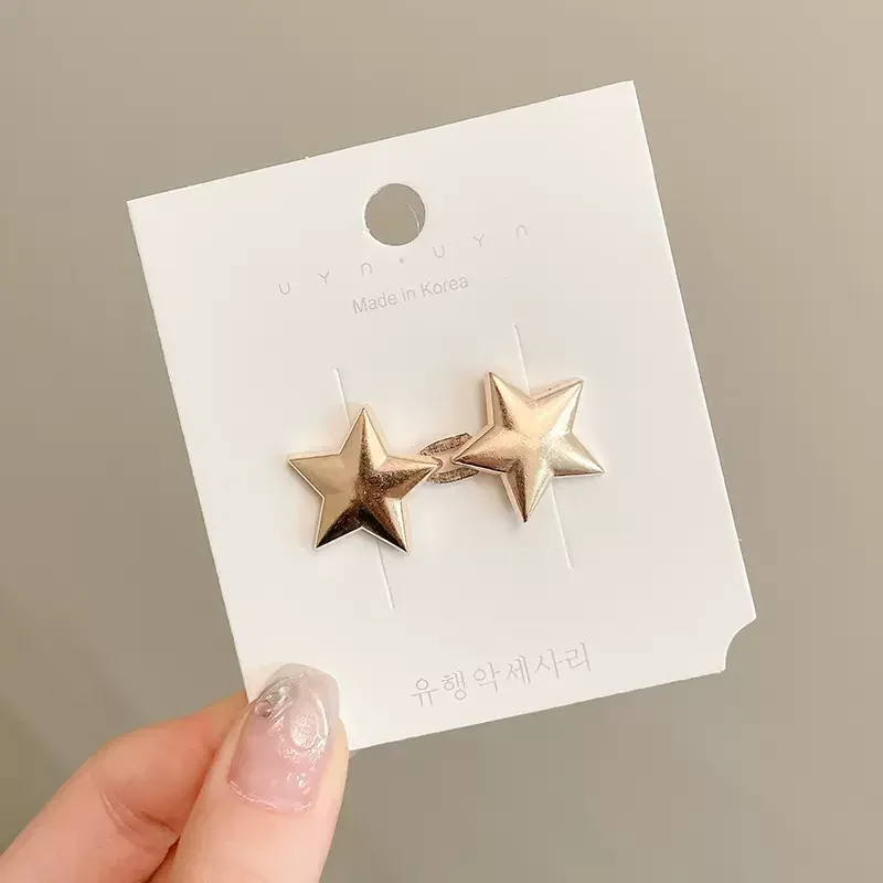 Juego de broches de estrella de aleación con hebilla para apretar la cintura, Clip, botón a presión ajustable, botones vaqueros, accesorios de ropa desmontables, 1/8: Color amarillo luminoso / Color dorado