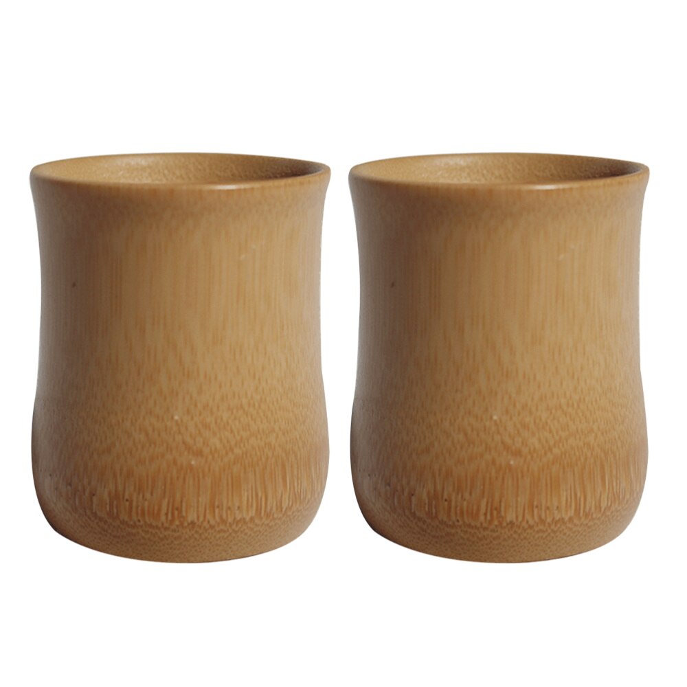 2PCS Bamboo Water Cup Multi-purpose Bamboo Cup Eco-friendly Bamboo Cup Thick Plain Bamboo Tube Carbonized Bamboo Mug: As Shown