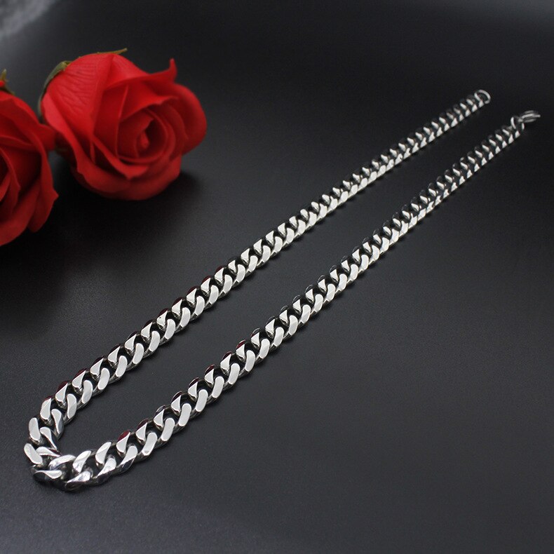 high-end titanium steel stainless steel necklace six face magic chain domineering men's jewelry sweater chain