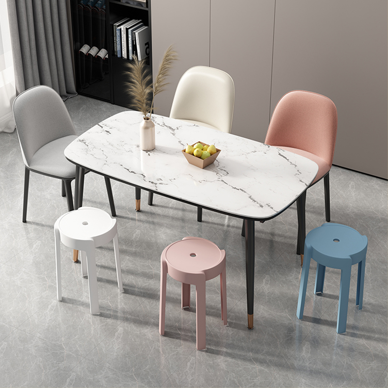 Thuis Gebruik Kan Worden Gestapeld Plastic Krukken Meubels Fortabele Kruk Ronde Kruk Mode Creatieve Hoge Nordic Eenvoudige Stoel Poef