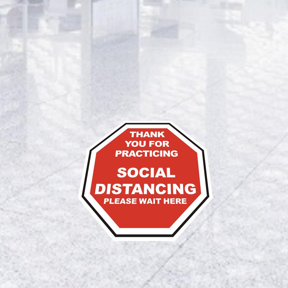 Please Practice Keep Distance Floor Sign Innovative Anti-slip Decal Sticker for Hospital Malls Bathrooms Public Areas