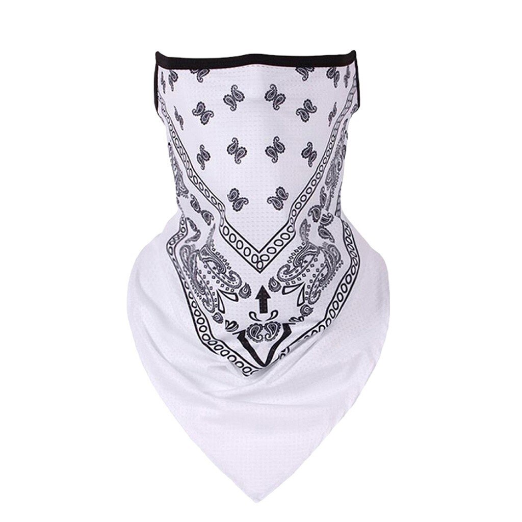 Kobiety twarz szaliki mężczyźni wydrukowano twarz szalik chustka ucha pętle kominiarka szyi getry dla obu płci wiatroszczelna zawinąć szalik # BL2: biały 