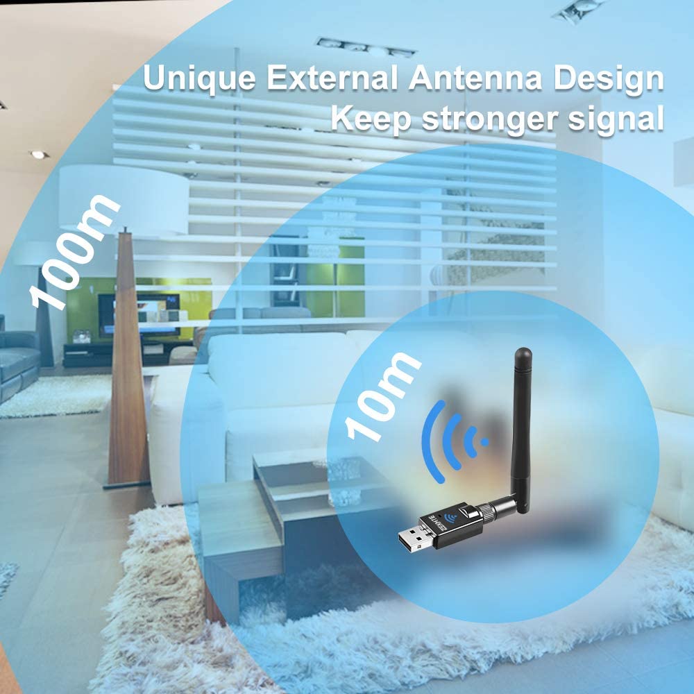 Zexmte 100M USB Bluetooth Adapter Bluetooth 5.0 Transmitter 328ft Wireless Bluetooth Audio Receiver USB Dongle For PC Computer