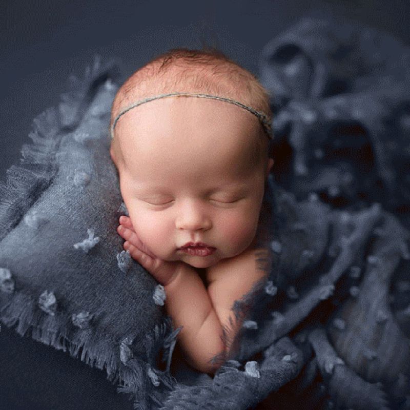 2 stk / sæt baby spædbørn foto tilbehør slipsfarvet bomuld linned hat pude sæt nyfødte fotografering rekvisitter  #905