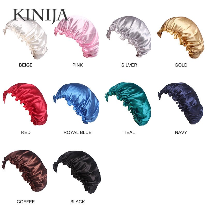 Gorro de noche de seda de mora para el cabello, gorro de ducha de seda pura para dormir, toalla para el cabello, accesorios para el baño
