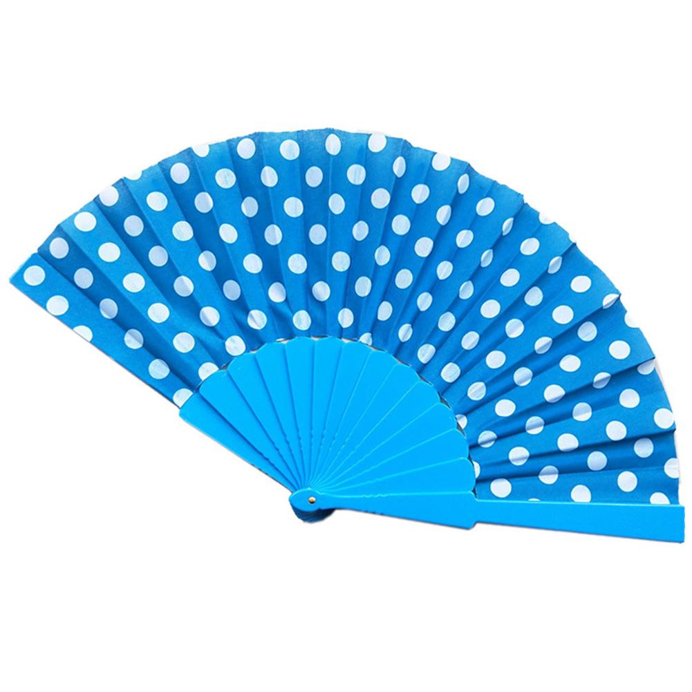 9 farver plast spanske hånd fans japanske prikker hånd folding fan flamenco show: B