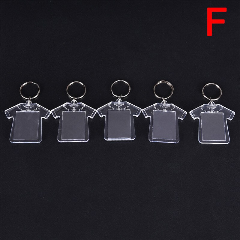 5PCS/lot Rectangle Transparent Blank Acrylic Insert Photo Picture Frame Keyring Keychain DIY Split Ring Key Chain: F