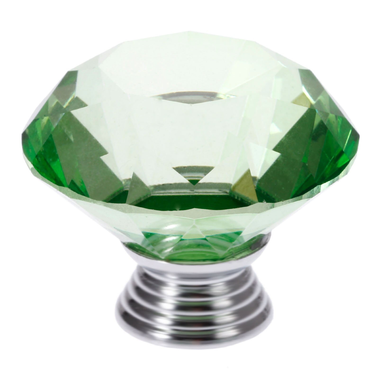 12 stk grønne krystallglassknotter 40mm diamantformede knotter for møbelskuff garderobeskap kjøkken trekkhåndtak