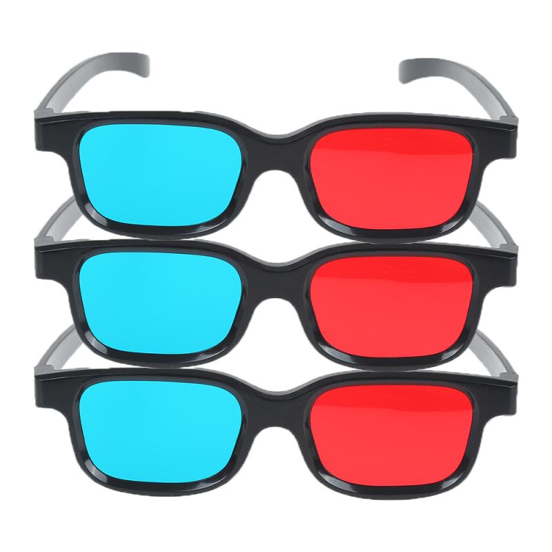5pcs Black Frame Red Blue 3D Glasses Home Theater Immersive Experience For Dimensional Anaglyph Movie TV DVD Game Video: 3pcs