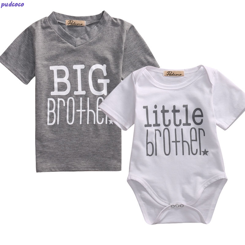 Cute Brothers Clothes Little Brother Baby Boy Romper Big Boy T-shirt Tee Tops Brothers Matching Outfit Brotherhood Symbolic