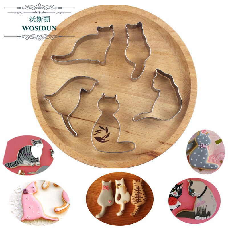 Dier honden katten kitty puppy klauw bone rvs cookie cutter party Biscuit mold fondant cake Gebak decor cupcake topper