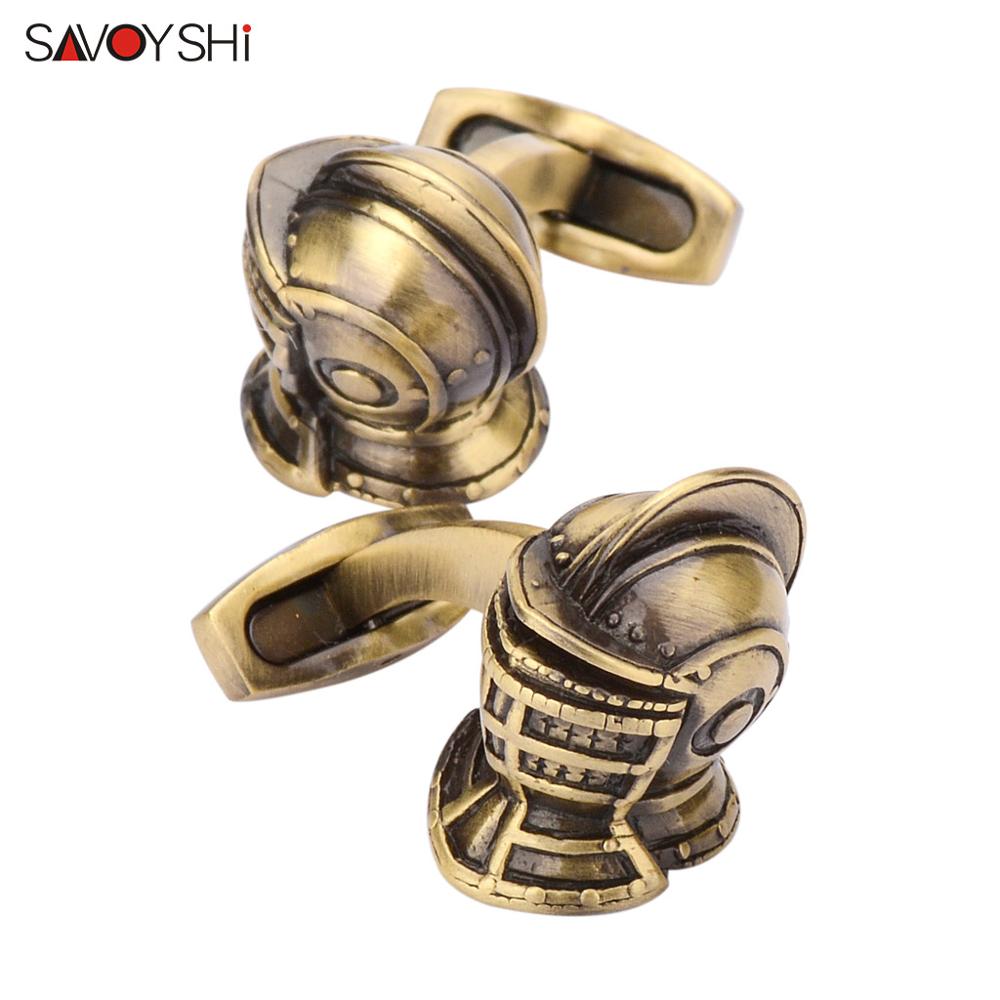 SAVOYSHI retro krieg Helm Manschettenknöpfe für Herren Hemd Manschette näGel Bronze- Manschette Verknüpfungen Manschette tasten Männer Schmuck: nur senden Cufflinks