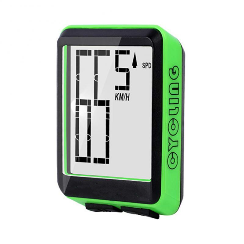 Mountain road bike trådløs stor tegn kode bord stor skærm engelsk vandtæt lysende speedometer: Grøn