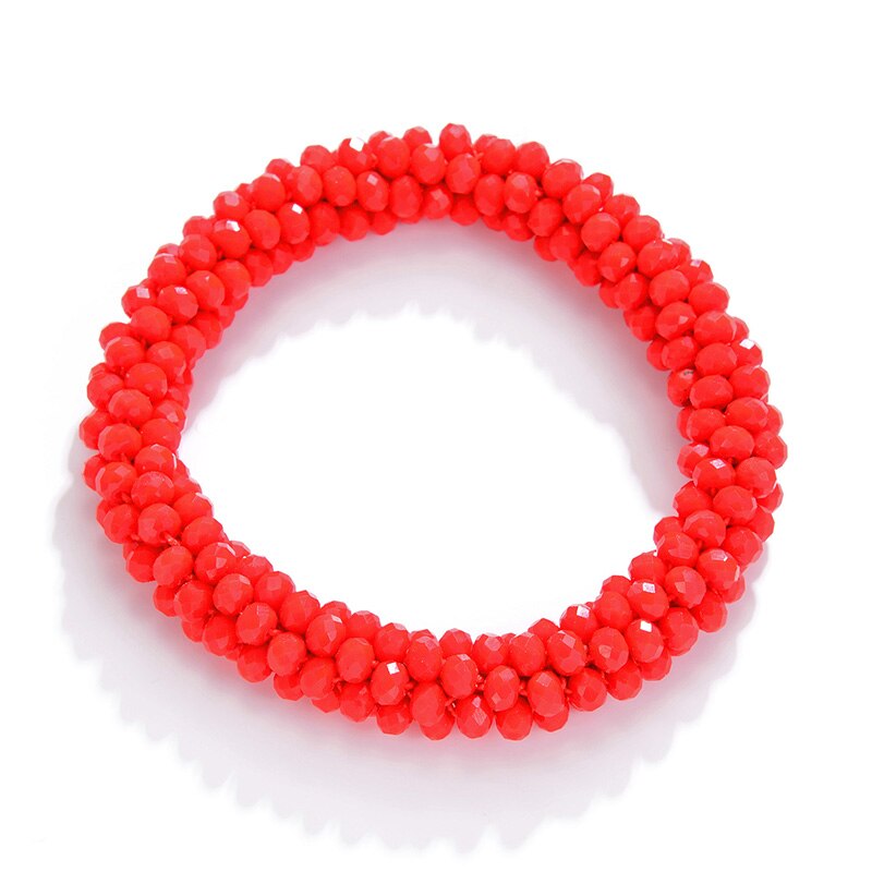 Elastiske newful glasperler armbånd til kvinder rød sort retro sommer armbånd armbånd smykker brazalete mujer: Rød