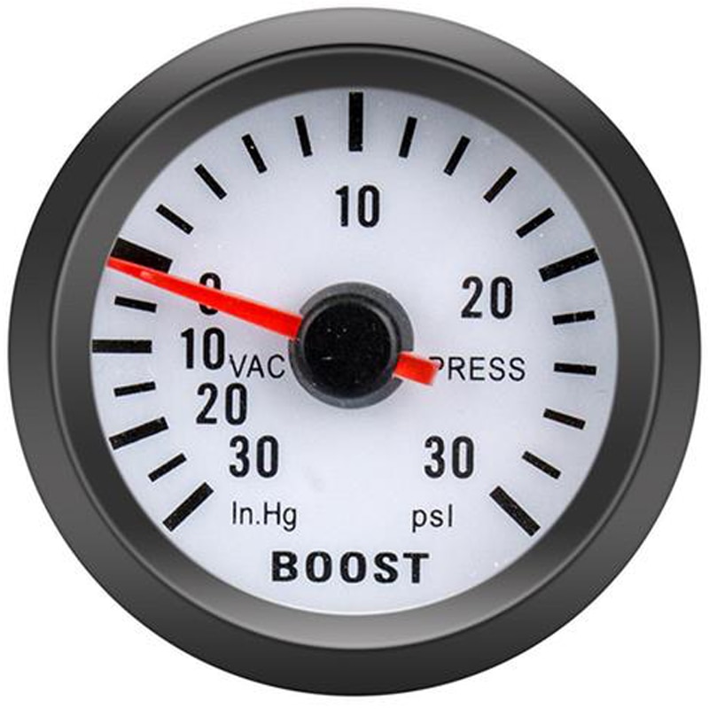 Auto Meter Boost Gauge 2 "52Mm Bar Turbo Boost Gauge -1 ~ 2 Bar / -30 ~ 30 Psi Vacuüm Druk Meter Voor Auto Blauw Licht Zwarte Rand 12V