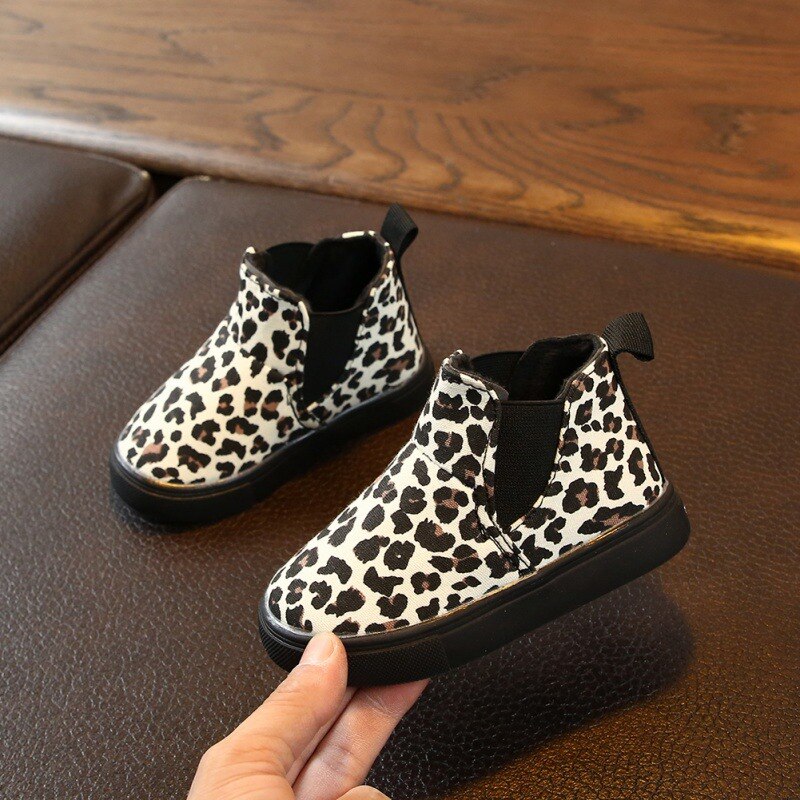Meisjeslaarzen herfst kinderen casual luipaardprint laarzen baby meisjes casual schoenen antislip wandelschoen kinderen winterlaarzen