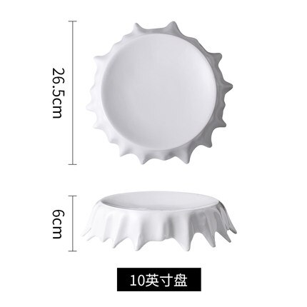 European white irregular plate Hotel dessert plate cake tray personality household dish plate flat plate: B