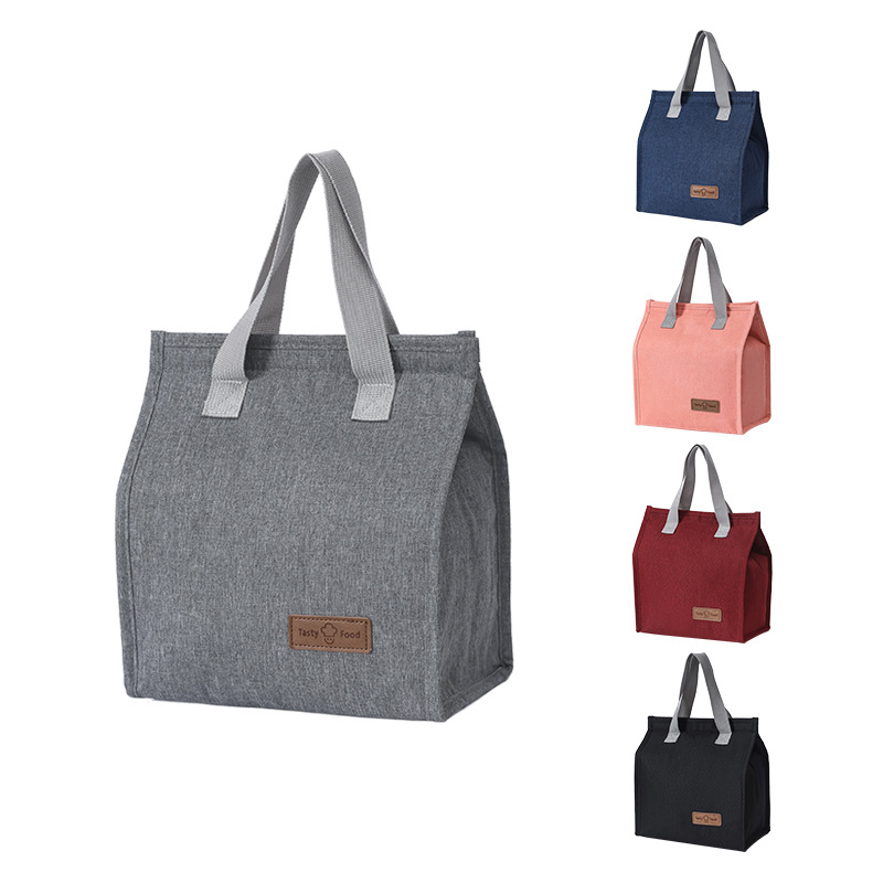 Lunch Bag Thermal Insulation Lunch Box Storage Handbag Solid Color Multifunctional Kid School Lunch Bags Picnic Food Pouch