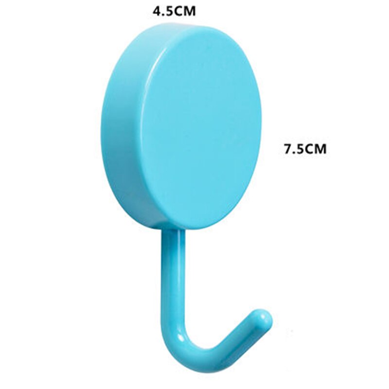 Belle circulaire sans trace réfrigérateur Crochet clé mur Crochet support amovible cuisine crochets décor porte-clés fort adhésif mur Crochet: large blue 2pcs