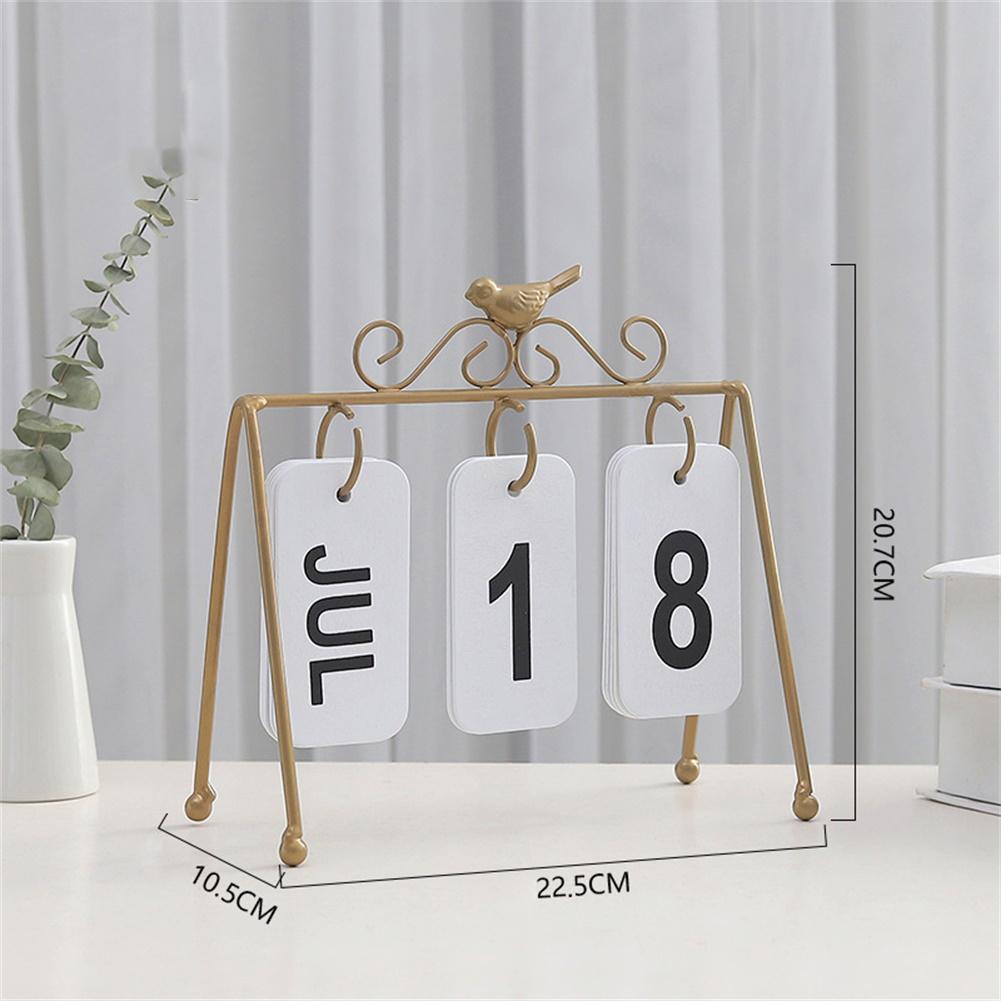 Vintage Flip Calendar Wooden Table Desk Advent Calendar Office Desktop Ornaments: B
