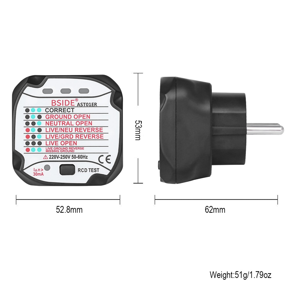 BSIDE Digitale Display Socket Tester Stopcontact Bedrading Detectie Muur Plug Breaker Finder RCD Test Socket Detector EU/US