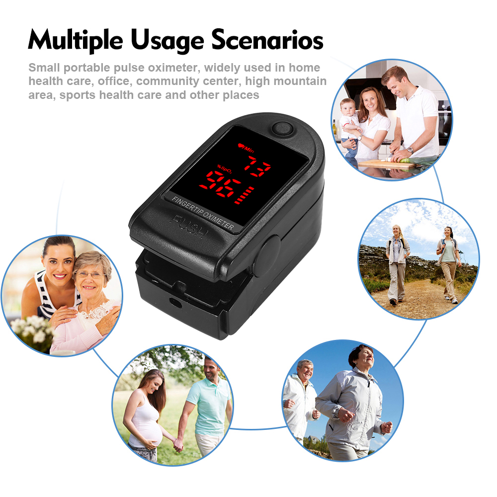 Fingertip Pulse Oximeter OLED Display Fingertip Oximeter Blood Oxygen Pulse Rate Monitor Portable Family Travel Oximeter