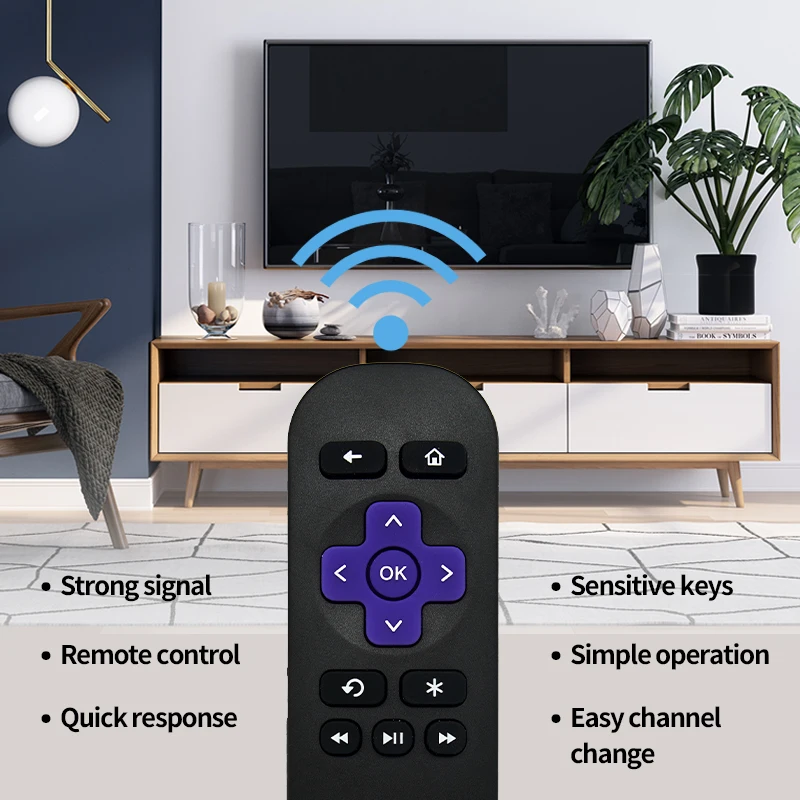 Control remoto Rc680 para Roku Express para Roku Premiere para Roku Box para Roku Play Roku 1 2 3 4 [No para cualquier palo o TV]]