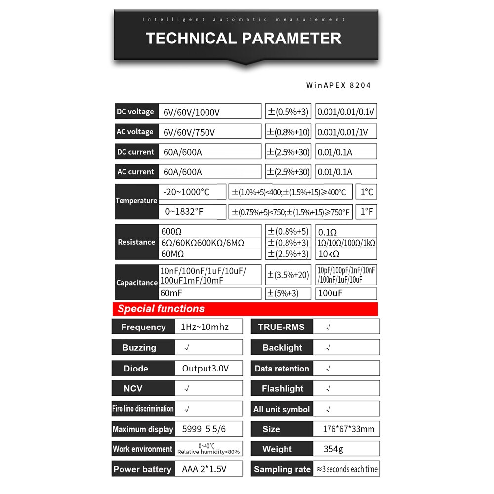 AC DC Clamp Multimeter Clamp Meter Intelligent Automatic Identification Measurement AC DC Voltage Current Frequency Meters