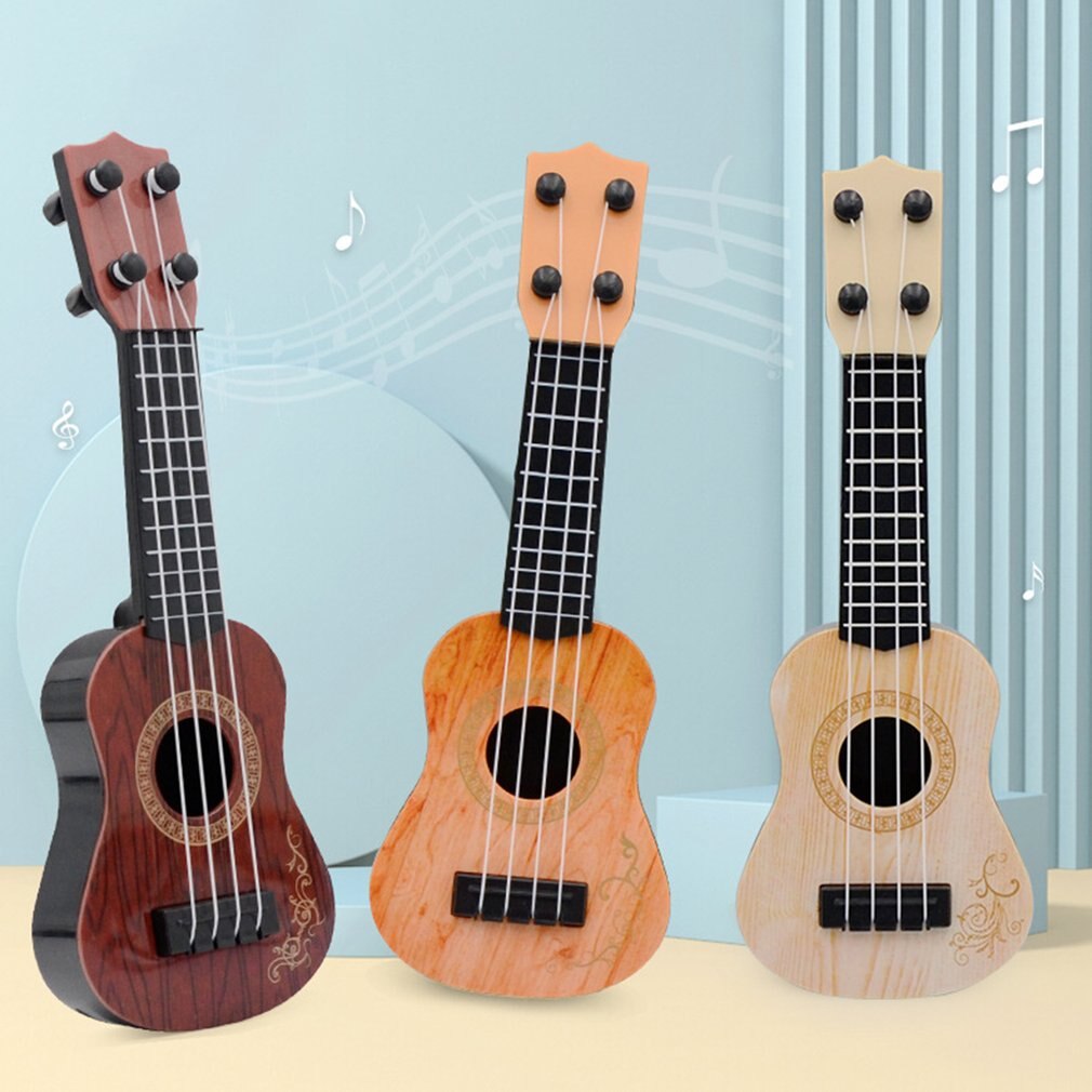 Mini Guitarra de 4 cuerdas para niños y principiantes, instrumento Musical de juguete, ukelele clásico, Educación Temprana, guitarra pequeña