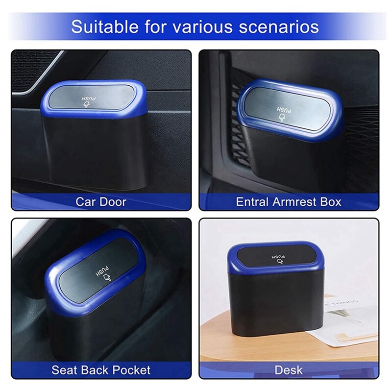 2 Stück Auto Mülleimer Mit Deckel - Mini Abfalleimer Selbstklebend