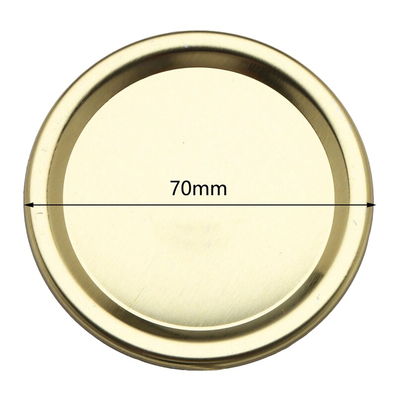 10Set 70Mm Inblikken Deksels Split-Type Deksels Herbruikbare Lekvrije Opslag Solid Caps Metalen Inblikken Deksels Lek proof, goud