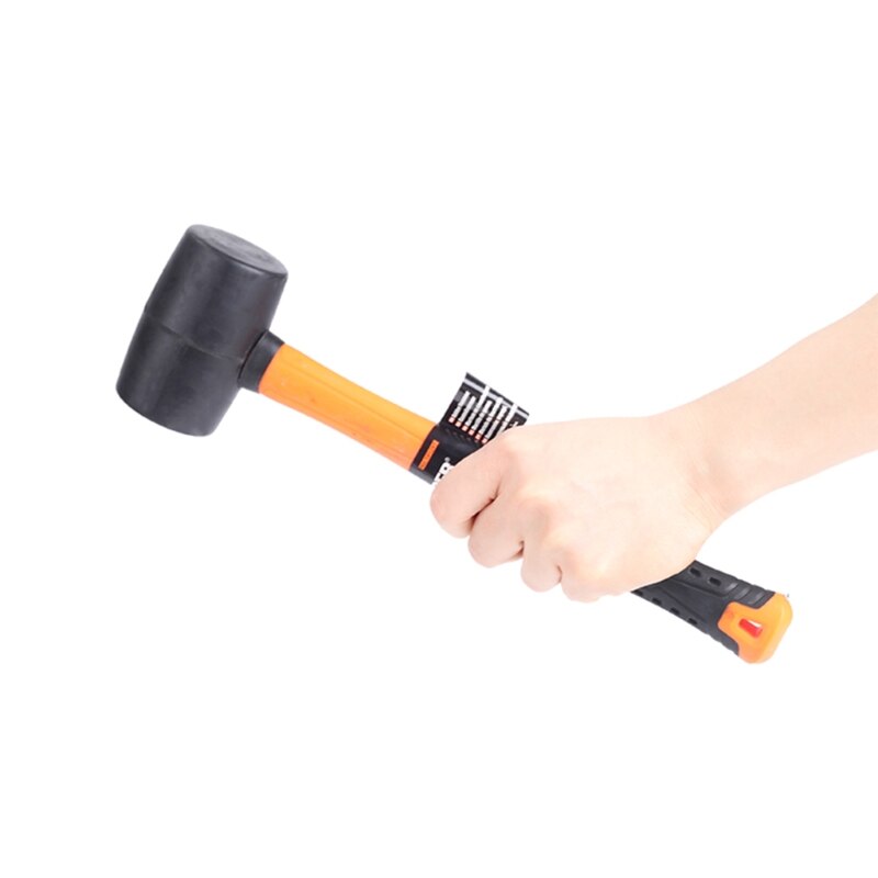 A Durable Solid Rubber Mallet For Floor Carpentry. Ergonomic Grip Hammer Mallet Soft Hitting Hand Tool Accessory