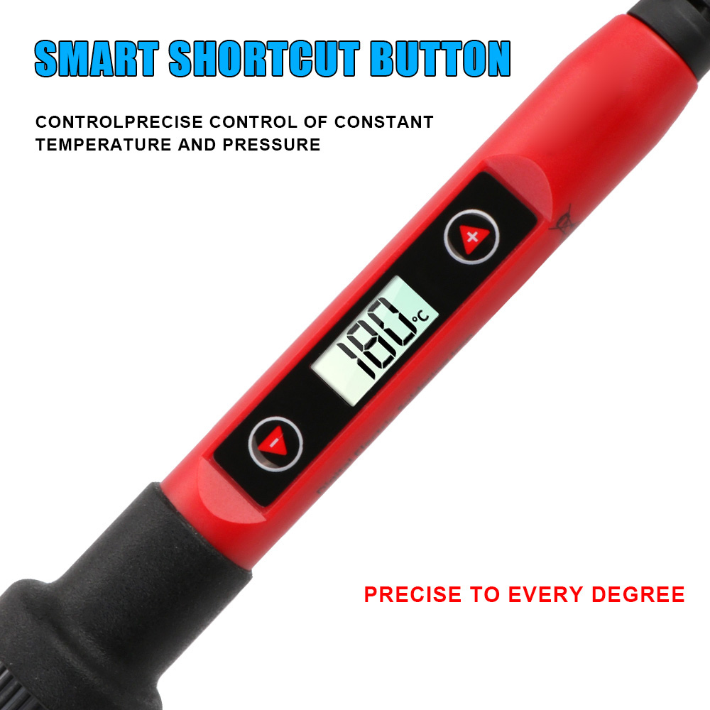Electric Soldering Iron Soldering Iron Adjustable Temperature LCD Display Welding Repair Tools 60W Handle Heat Pencil