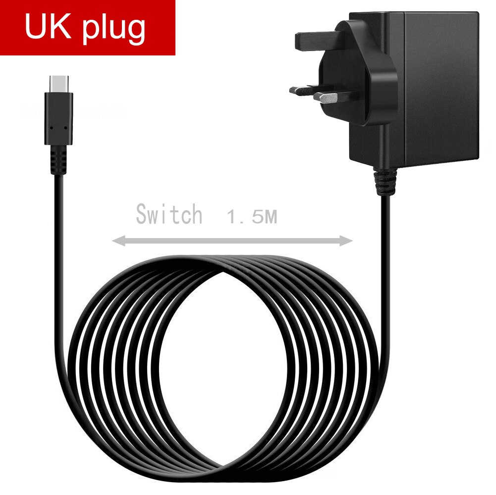 AC Adapter Charger for Nintendo Switch Power Supply 15V 2.6A Fast Charging Kit for Switch Dock /Switch Lite and Pro Controller: Uk plug