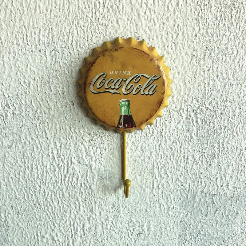 Ganchos de pared para cafetería, gancho decorativo para decoración de Bar, botella de cerveza Retro, colgador de hierro para colgar abrigos, accesorios bonitos para decoración del hogar y Bar: Rose Gold