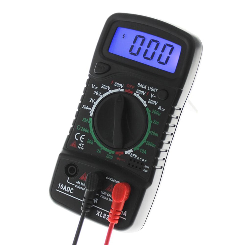 Xl -830l digitalt lcd multimeter voltmeter amperemeter ac / dc / ohm volt strømtester