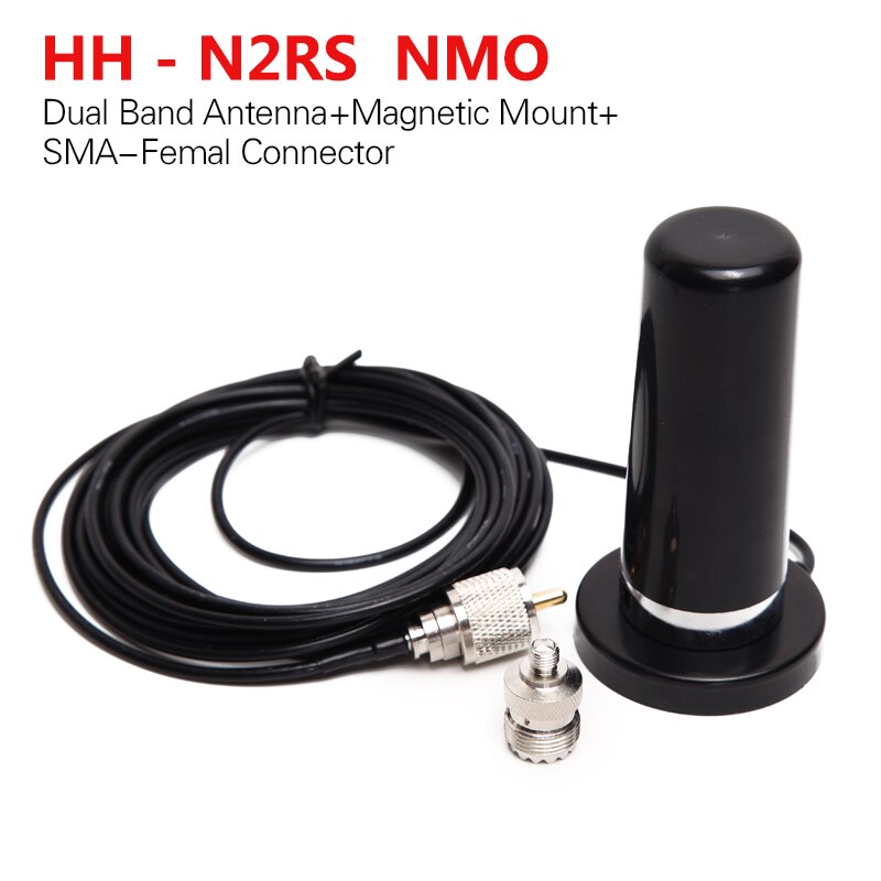 Abbree NMO HH-N2RS VHF UHF Antenna With Mount Adapter for Baofeng UV-5R BF-888S UV-82 UV-9R Plus Yaesu Walkie Talkie Radio: add SMA-F connector