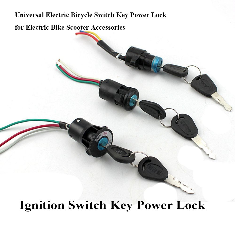 Interruptor de encendido con llave, bloqueo de potencia Universal para bicicleta eléctrica, portátil, a prueba de polvo, piezas de ciclismo para Scooter Eléctrico
