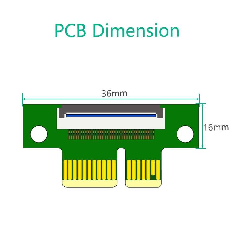 PCI Express Adapter 36Pin Male naar Mannelijke Interface 1x Extender Adapter Flexibele Gebruik Krachtige Tools voor Ingenieurs met FPC Kabel