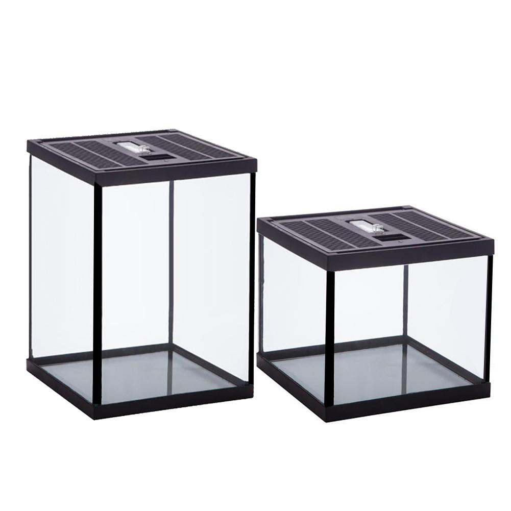 Reptile Glass Terrarium Natural Comfortable Glass Crawling Box Turtle Feeding Box Container