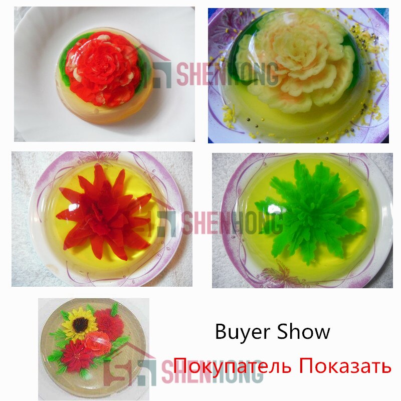 5Pcs/Set 3D Jelly Art Tools Jelly Cake Jello Art Gelatin Tools Puding Nozzle Leaves