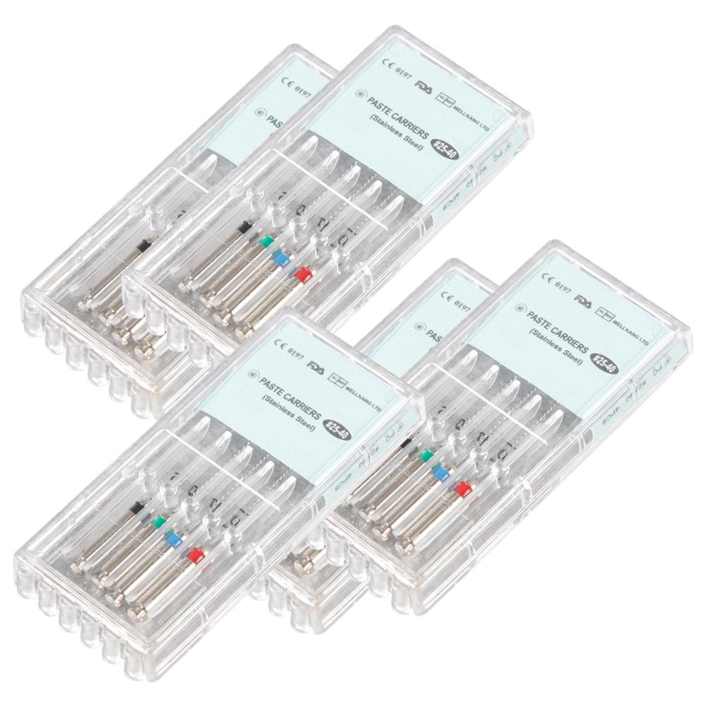 1/5/10/20 Packs Dental Endodontics Rotary Paste Carriers Spiral Filler 25mm Engine Use Assorted Stainless Steel Material