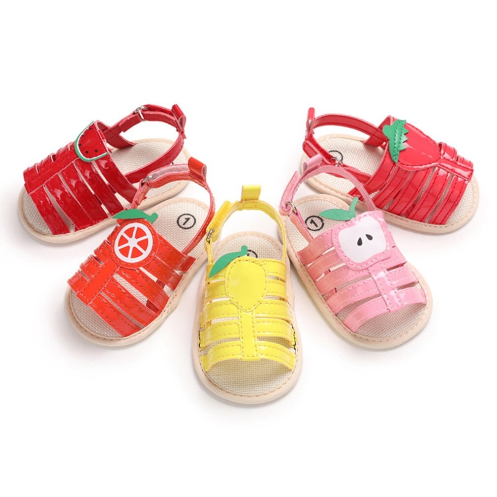 1 Pair Summer 0-1 Year Old Baby Toddler Shoes Fruit Cartoon Baby Shoes Ray Air Breathable Sandals Toddler Shoes