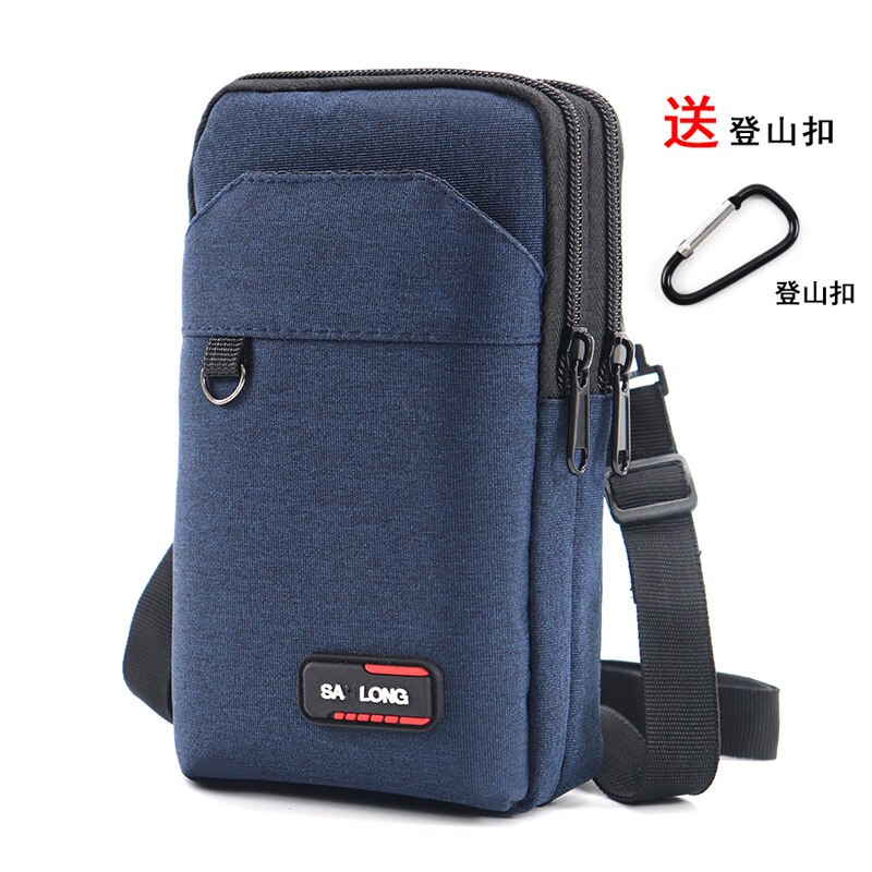 Multi-Functionele Mini Mobiele Telefoon Zakje Mannen Bouwplaats Werk Riem Taille Tas Grote Capaciteit Kleine schoudertas: Dark Blue2