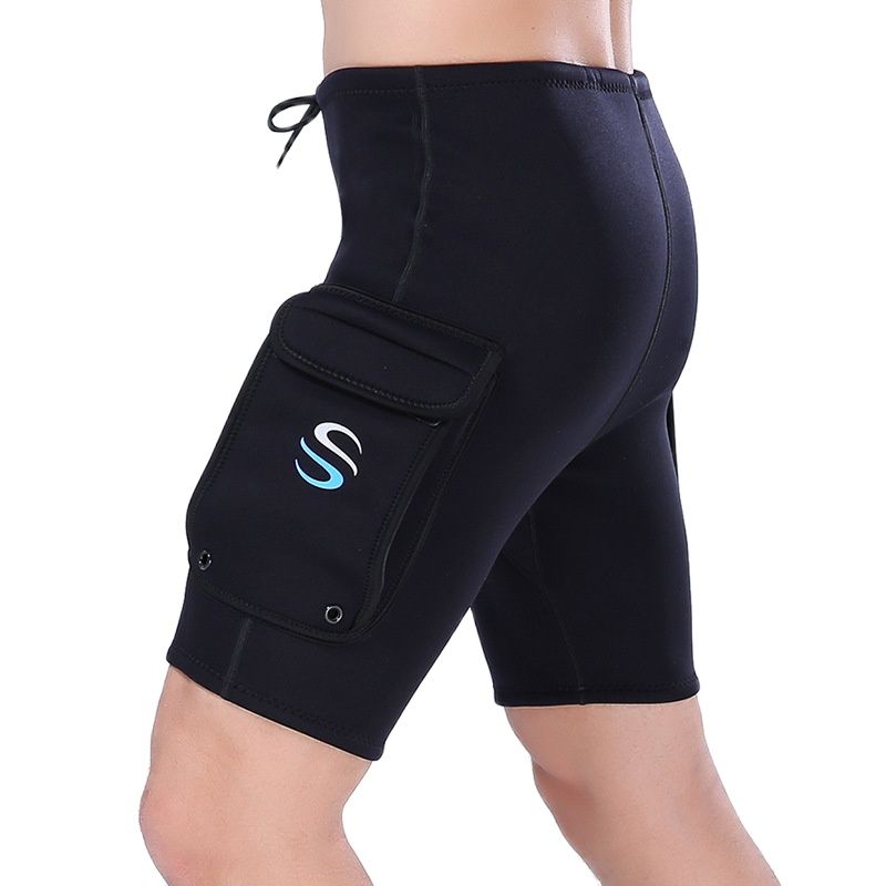 Pantalones cortos de buceo de neopreno de 3MM para hombre y mujer, traje de neopreno para surfear, pantalón técnico de esnórquel con bolsillo, para nadar: XXL